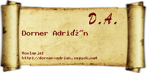 Dorner Adrián névjegykártya